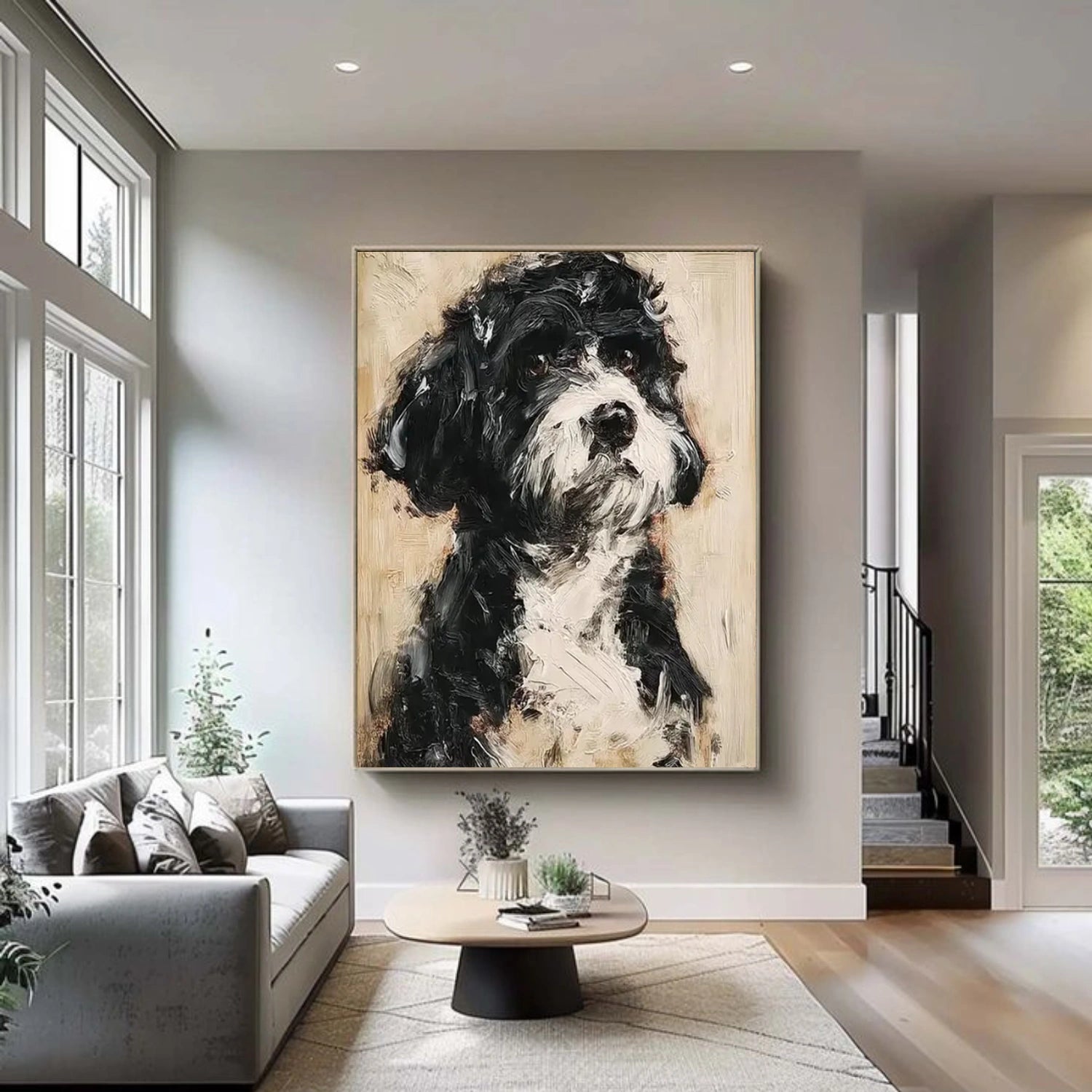 Abstract Animal Dog Textured Wall Art #AC098