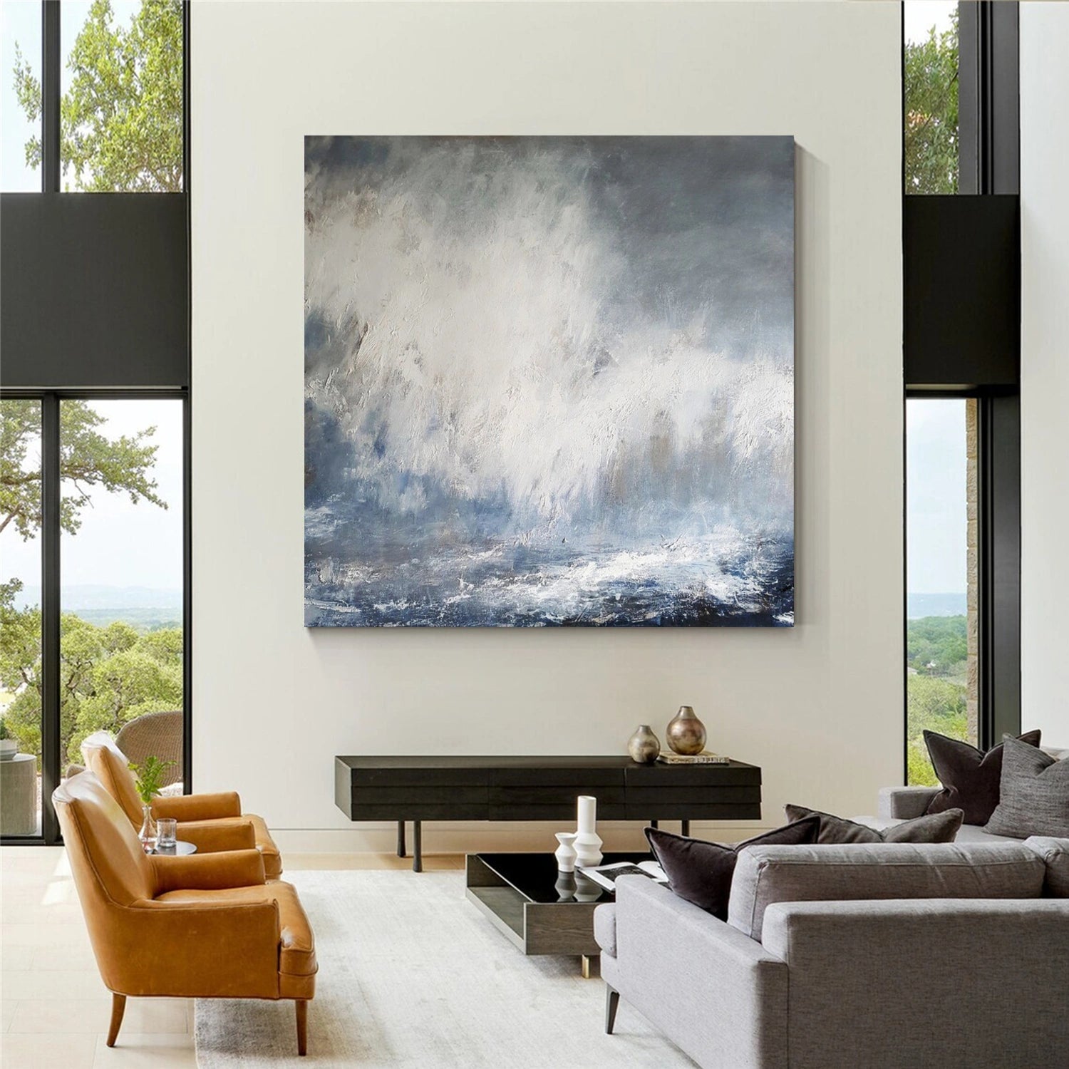 Ocean And Sky Abstract Wall Art #OS071