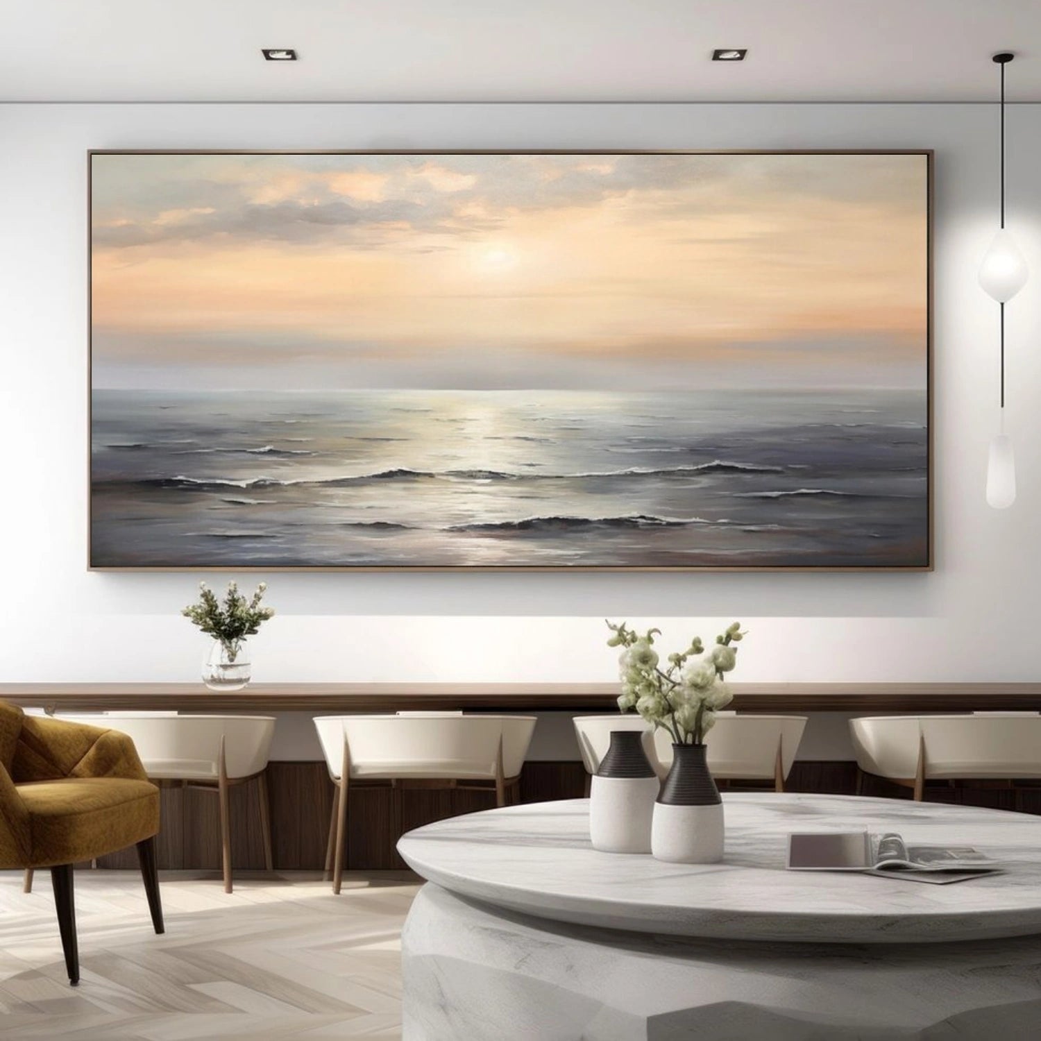 Ocean And Sky Abstract Wall Art #OS083
