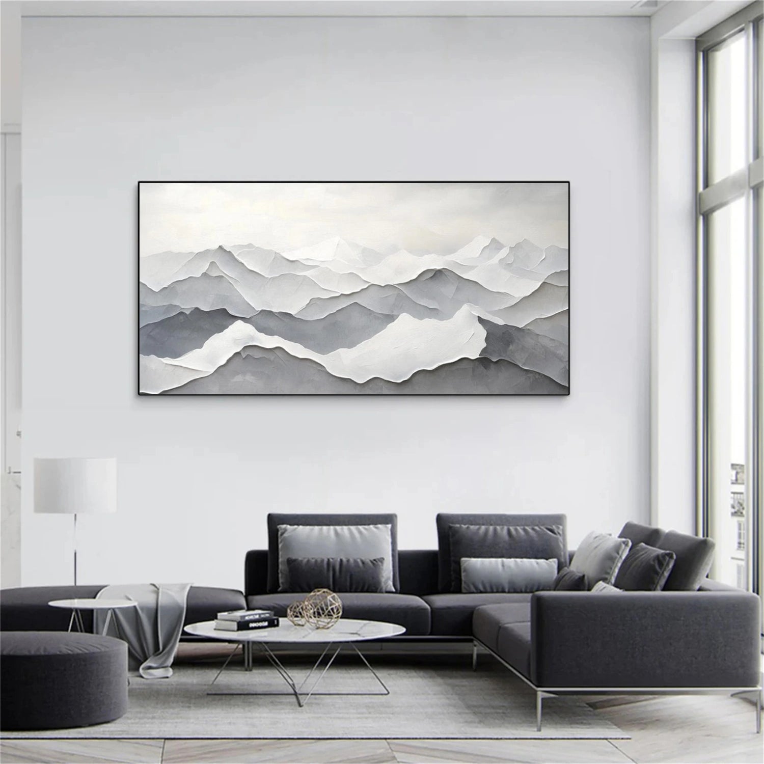 Minimalist Mountain Textured Canvas Art #MO051