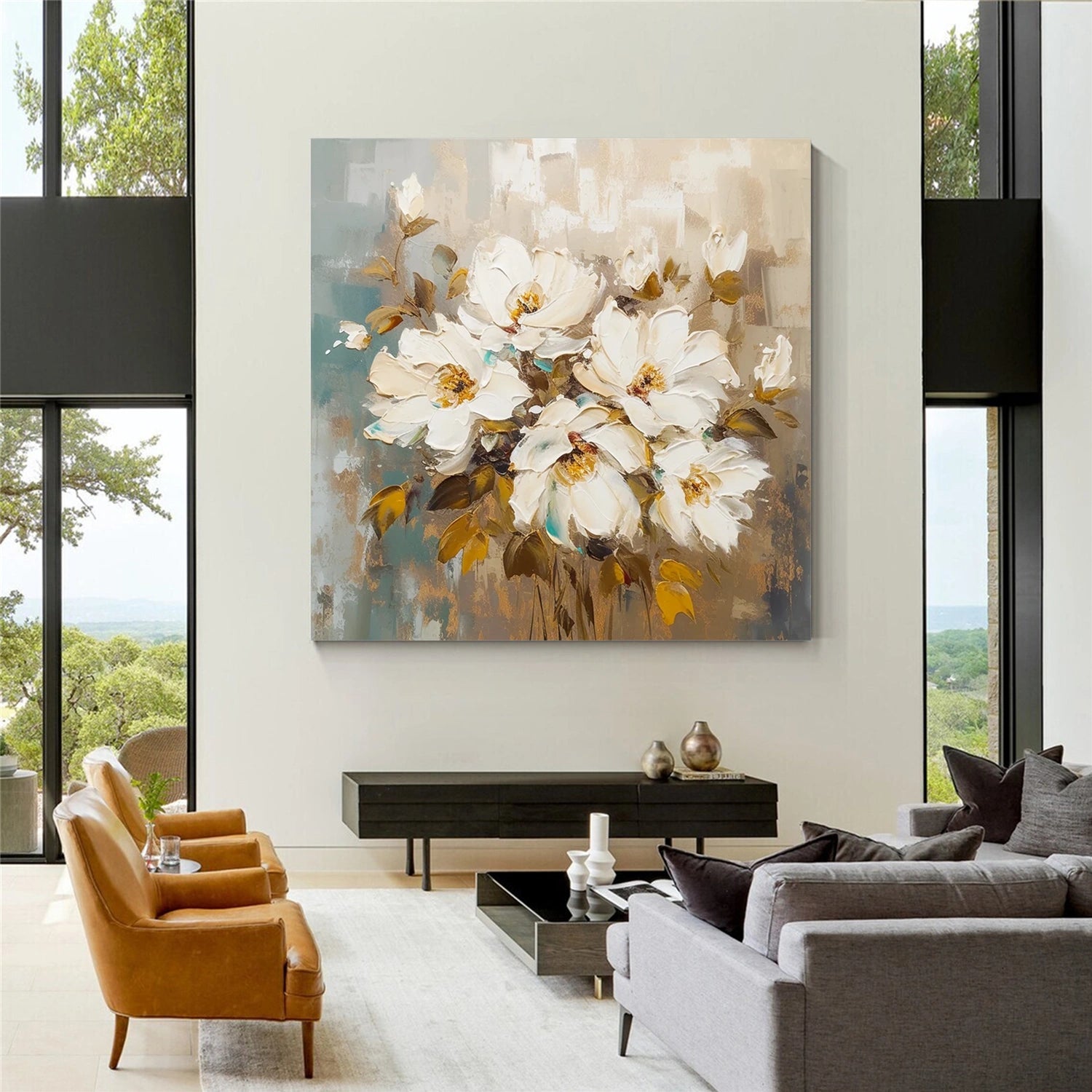 Flower Abstract Textured Wall Art #FP108