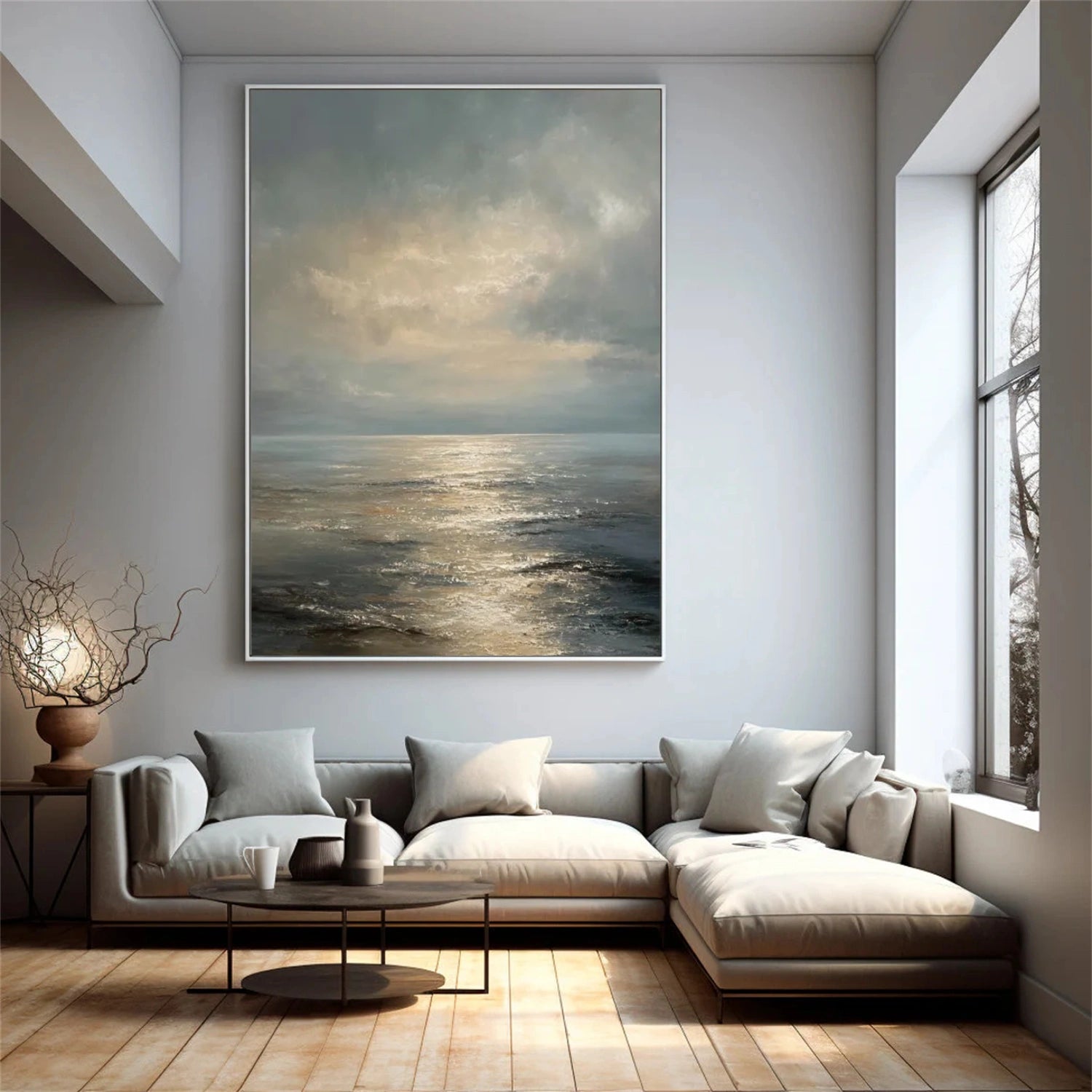Ocean And Sky Abstract Wall Art #OS096