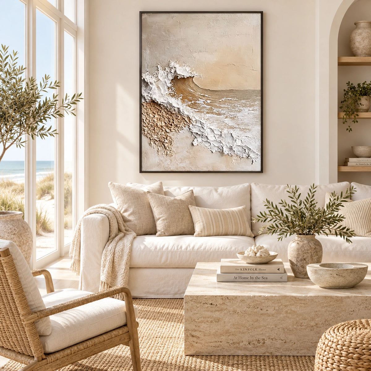 Ocean And Sky Abstract Textured Wall Art #OS221