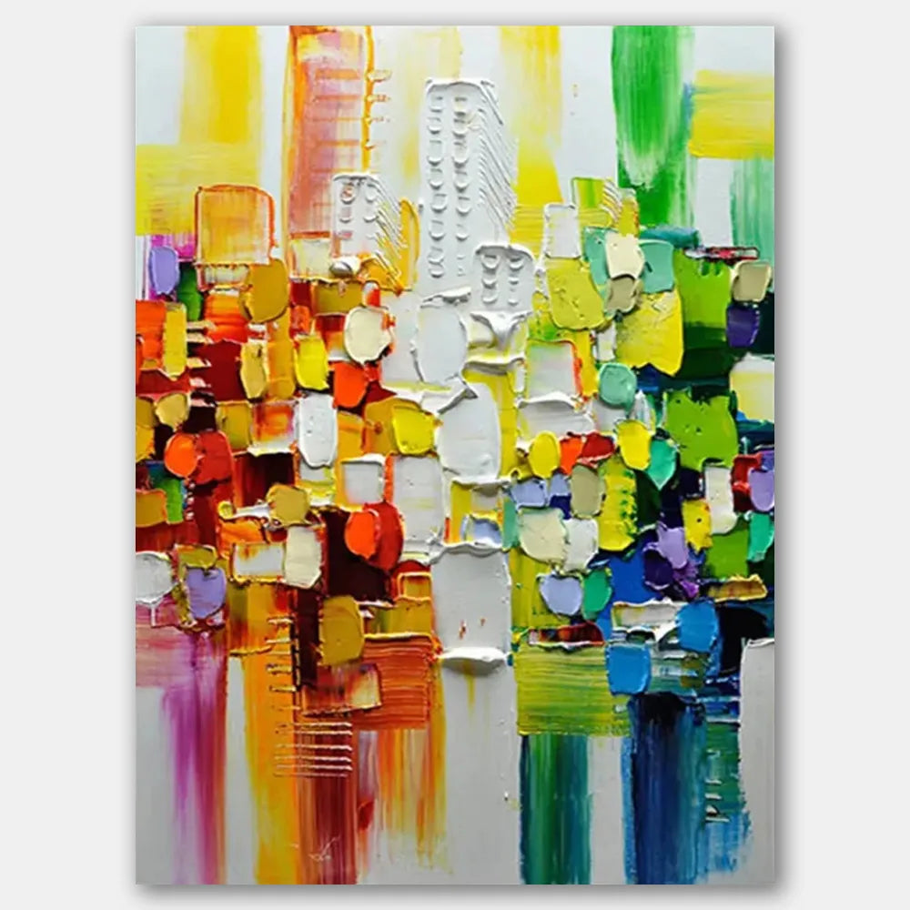 Colorful Abstract Textured Painting Canvas #AT011