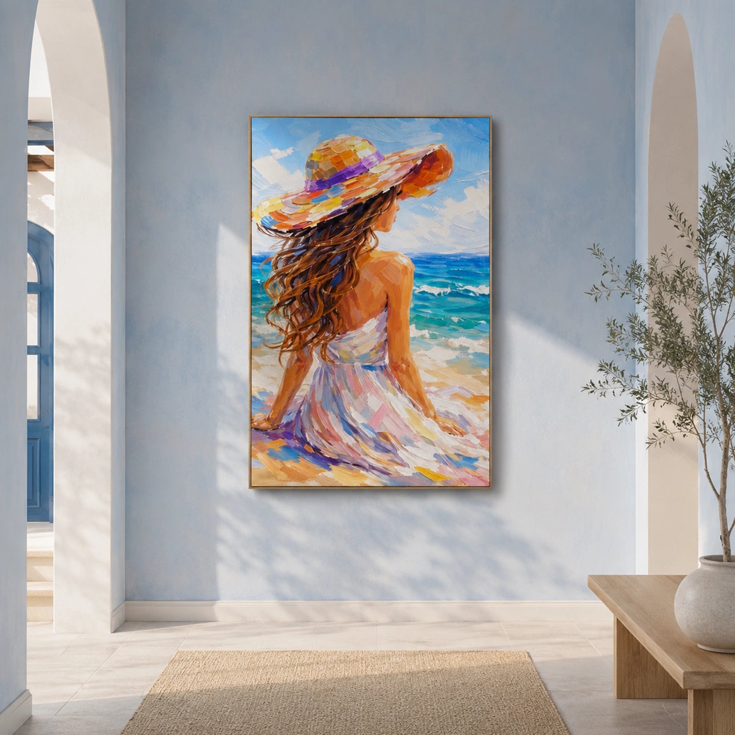 Abstract Portrait Textured Canvas Art #AE155