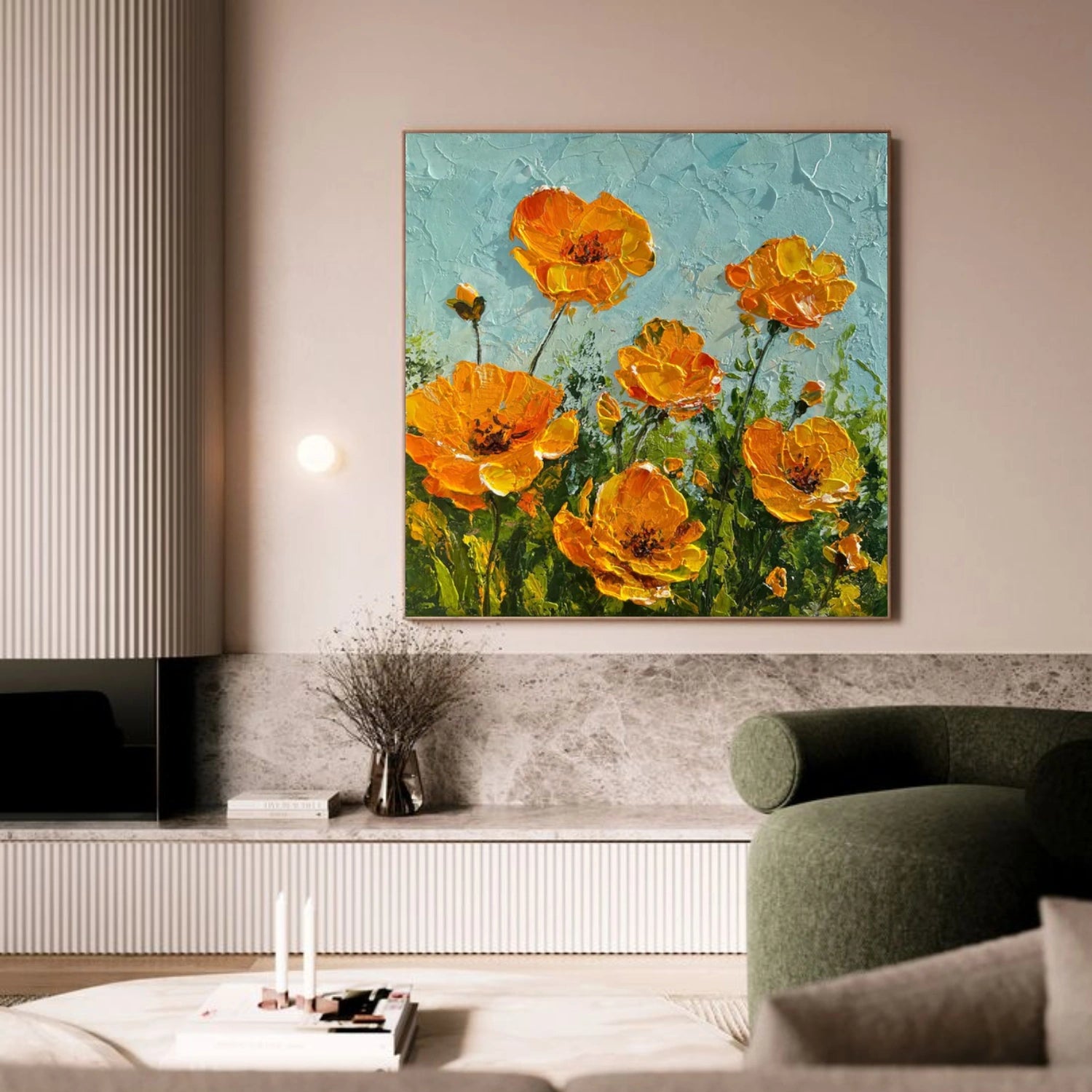 Flower Abstract Textured Wall Art #FP121
