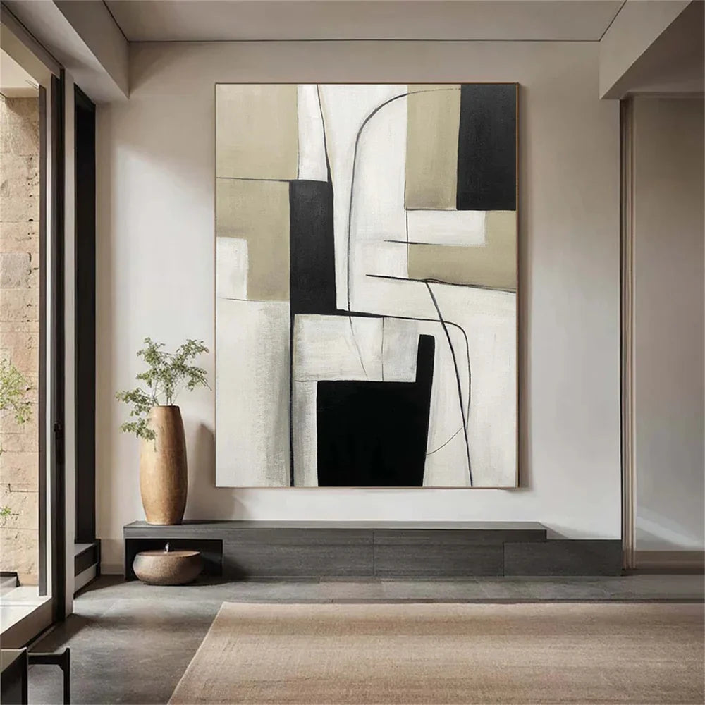 White and Black Minimalist Canvas #MT112