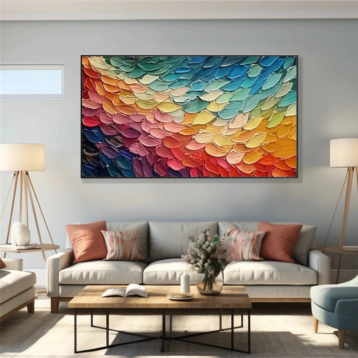 Colorful Abstract Textured Painting Canvas #AT048