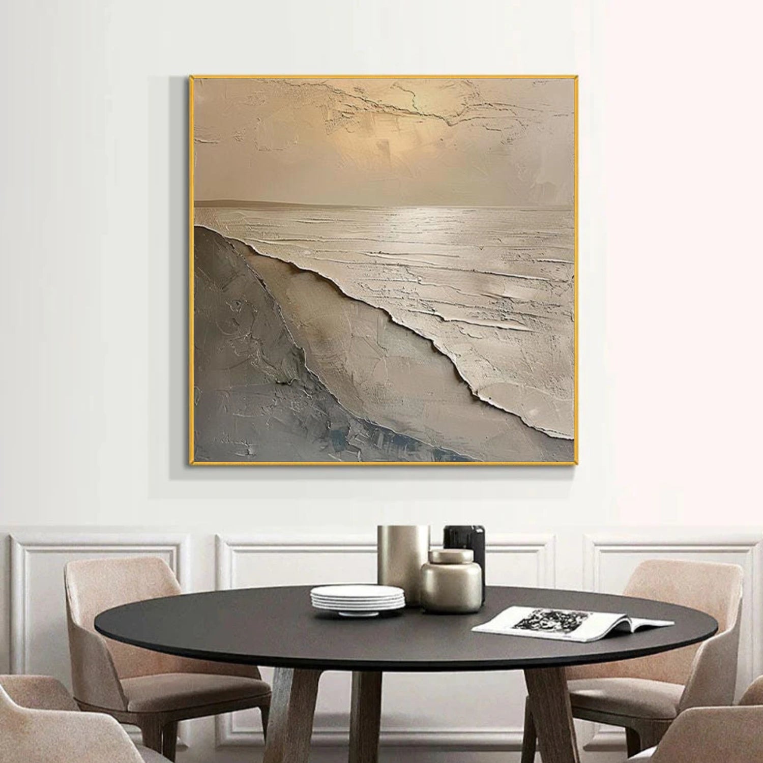 Ocean And Sky Abstract Textured Wall Art #OS135