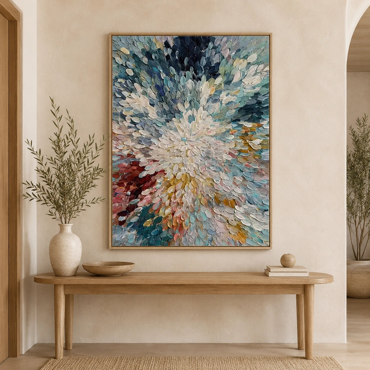 Colorful Flower Abstract Textured Wall Art #FP213
