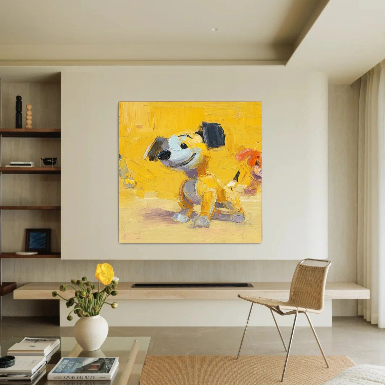 Abstract Animal Dog Textured Wall Art #AC095