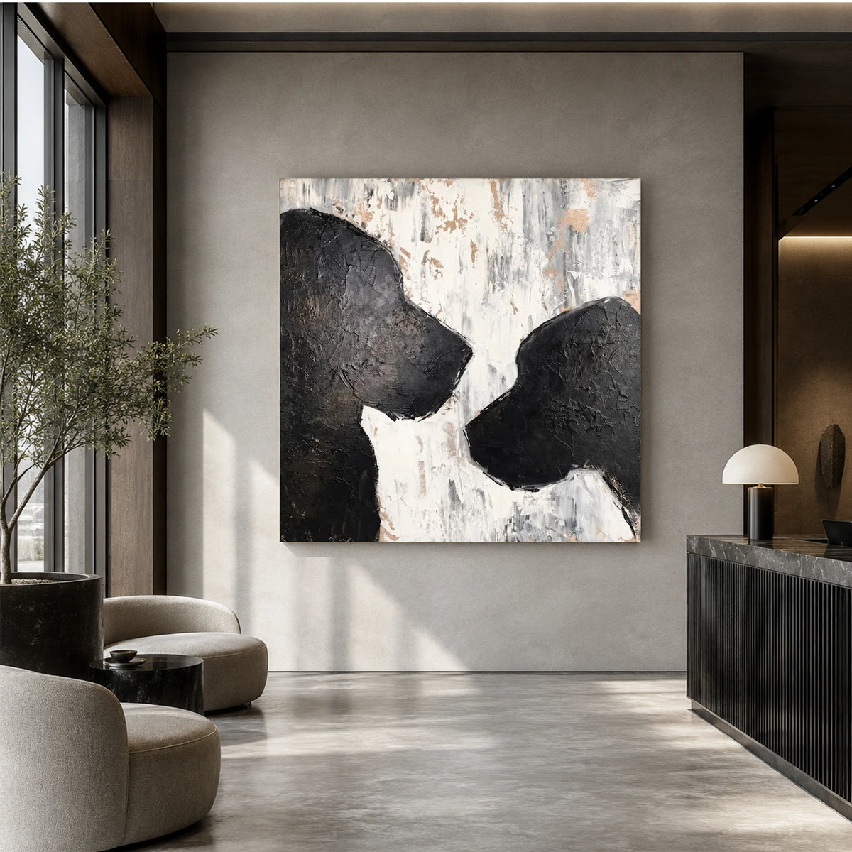 Abstract Animal Dog Textured Wall Art #AC159