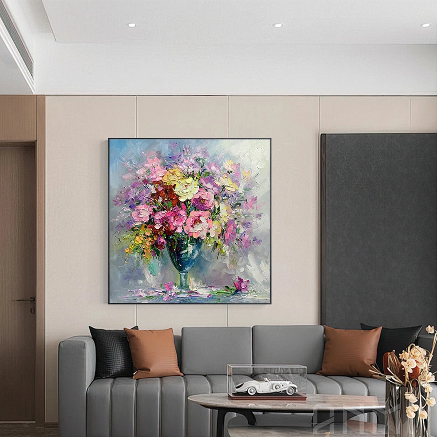 Colorful Flower Abstract Textured Wall Art #FP116