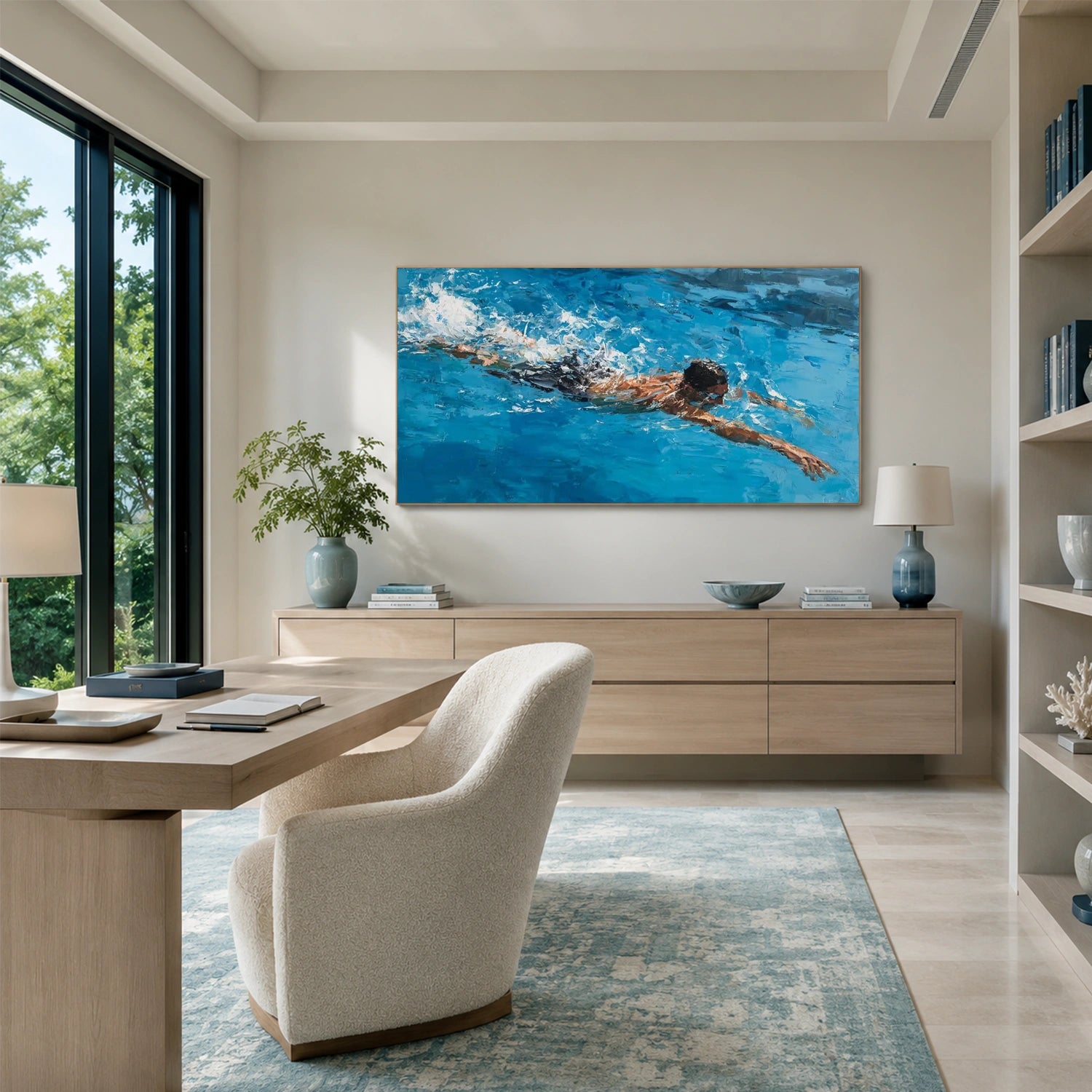 Swimming Sport Textured Wall Art #MS134