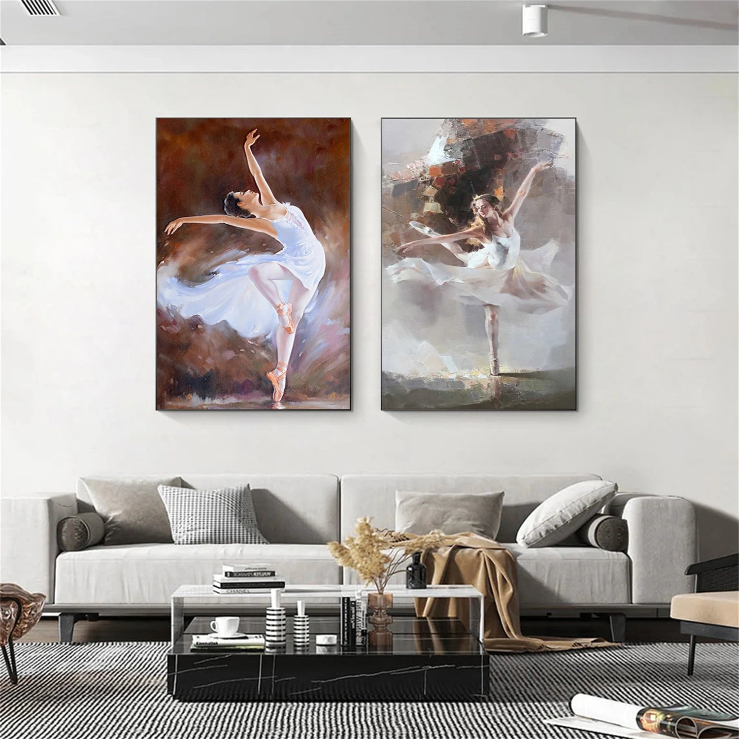 Abstract People Canvas Art Set of 2 #AE034