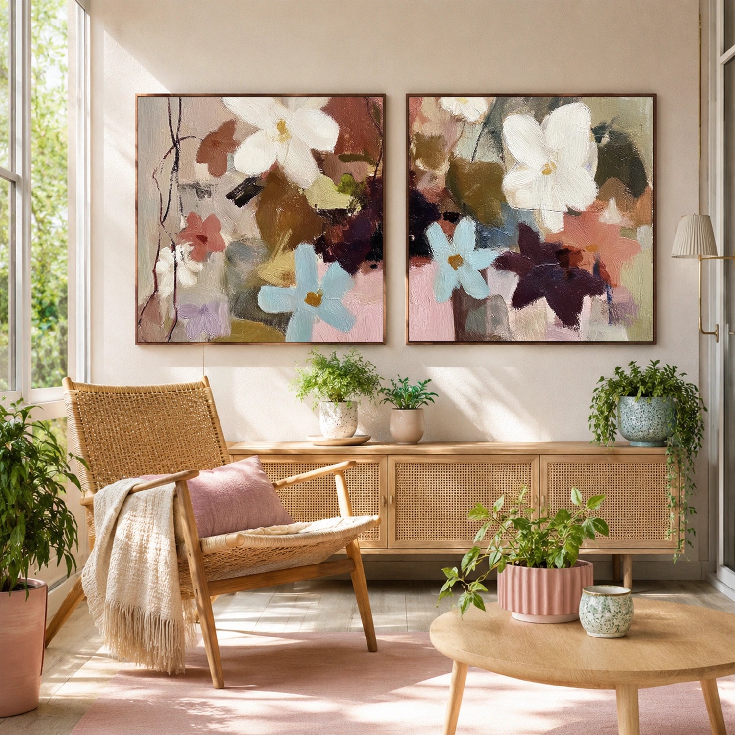 Flower Abstract Wall Art Set of 2 #FP206