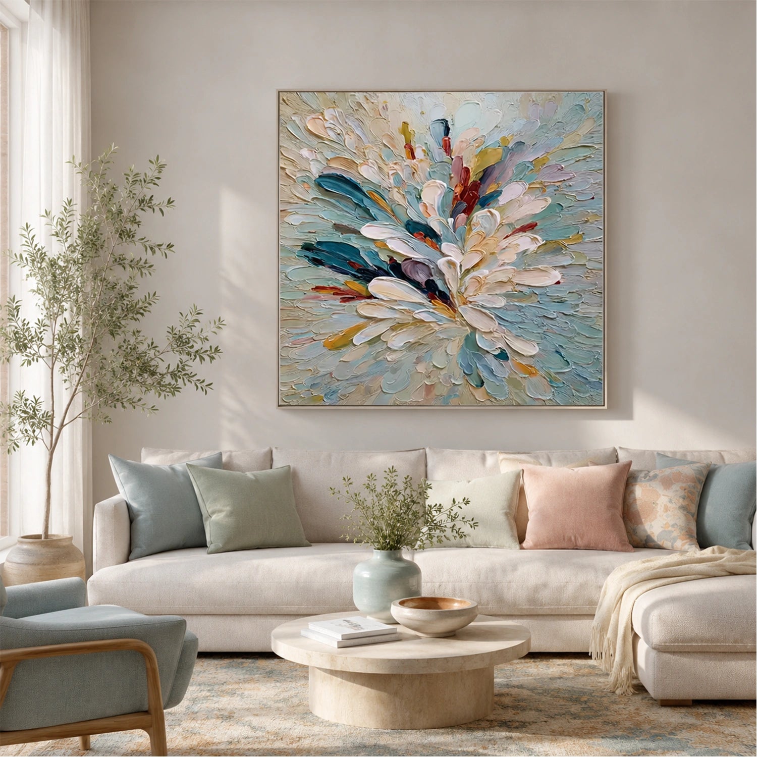 Colorful Flower Abstract Textured Wall Art #FP211