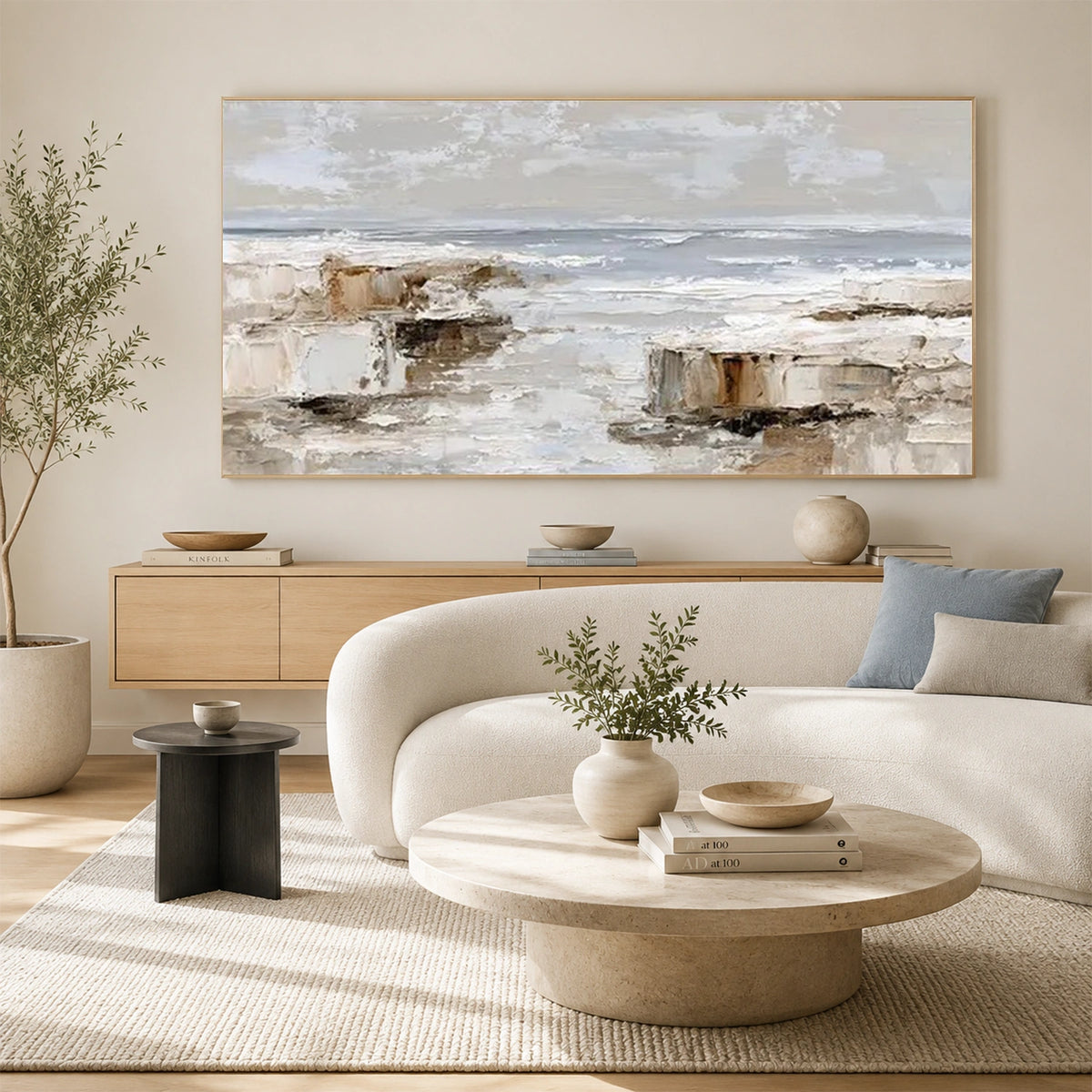 Ocean And Sky Abstract Textured Wall Art #OS224