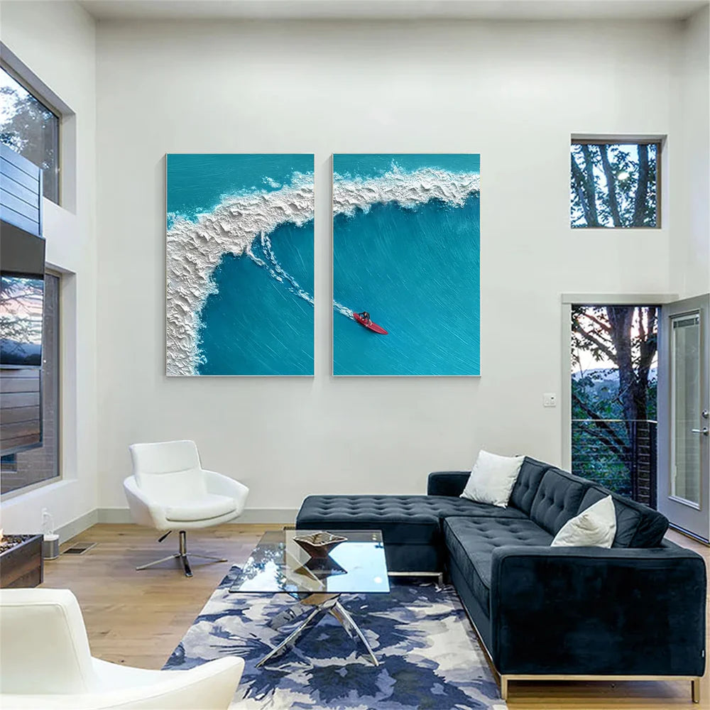 Surfing Sport Textured Wall Art Set of 2 #MS030