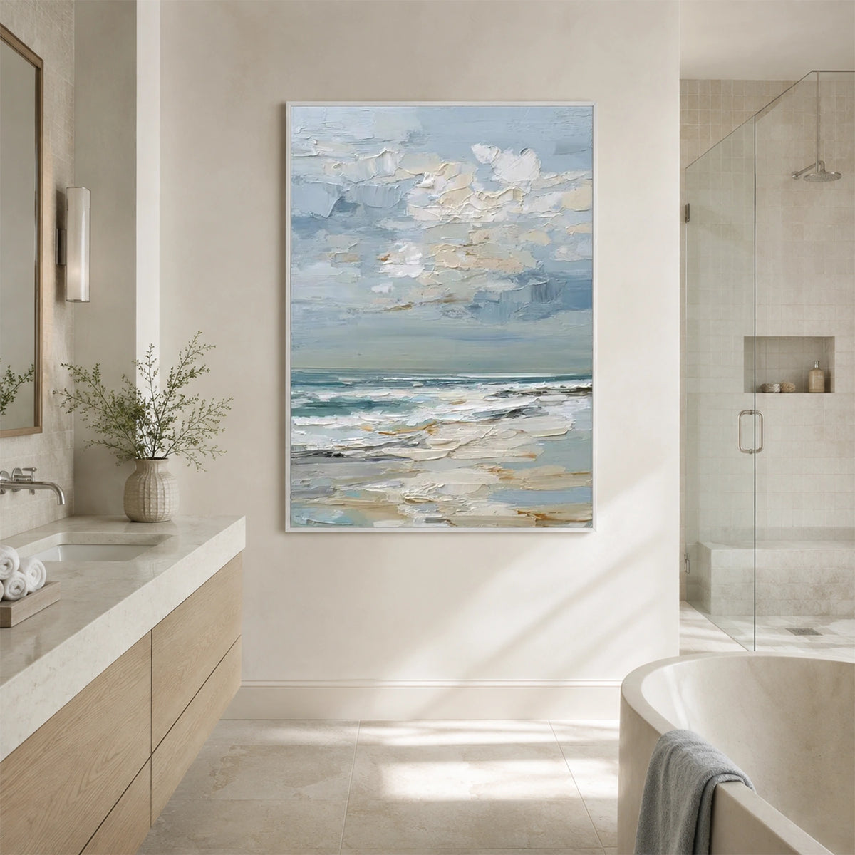 Ocean And Sky Abstract Textured Wall Art #OS203