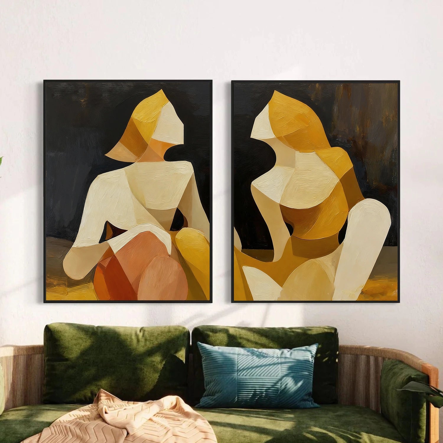 Abstract People Canvas Art Set of 2 #AE063
