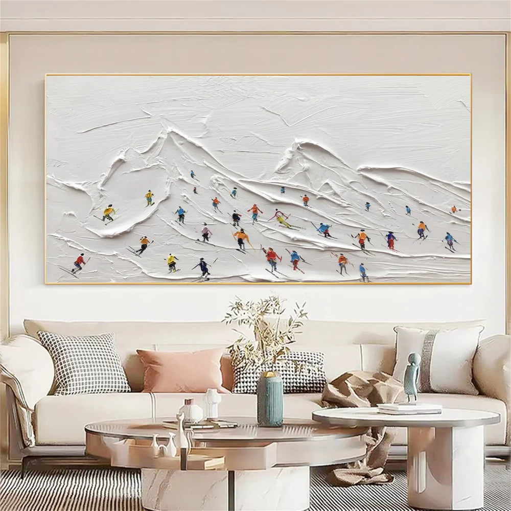 Skiing Sport Textured Wall Art #MS024
