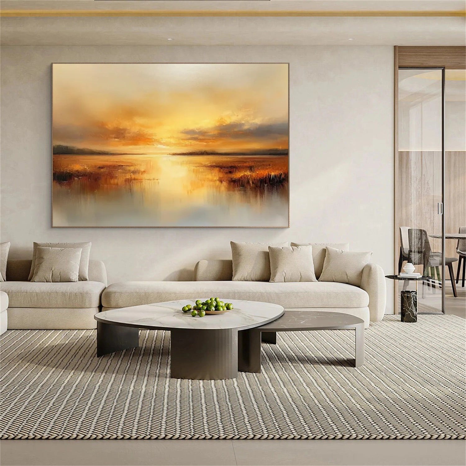 Ocean And Sky Abstract Wall Art #OS064