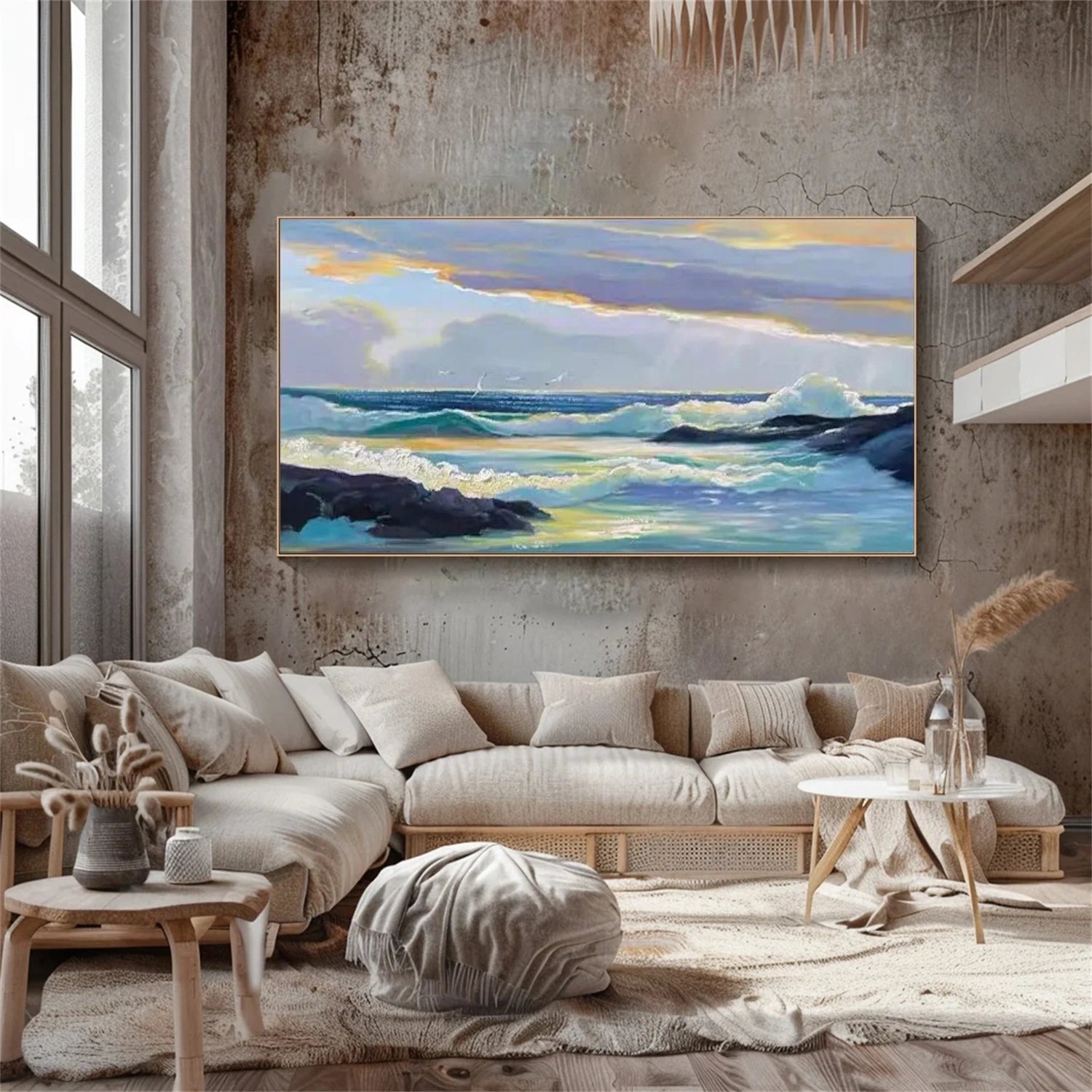 Ocean And Sky Abstract Wall Art #OS063