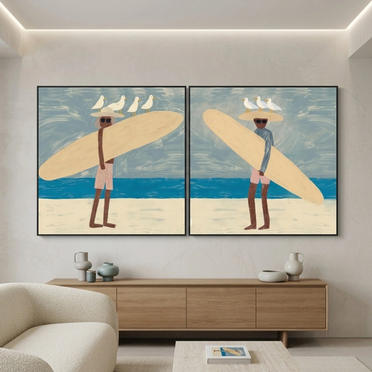 Abstract Portrait Canvas Art Set of 2 #AE141