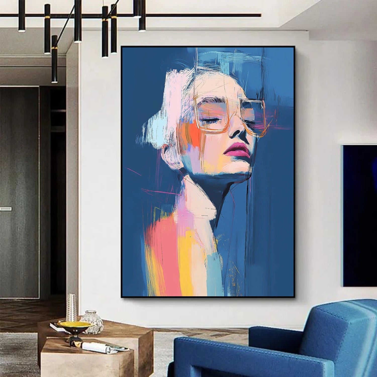 Abstract Portrait Canvas Art #AE105