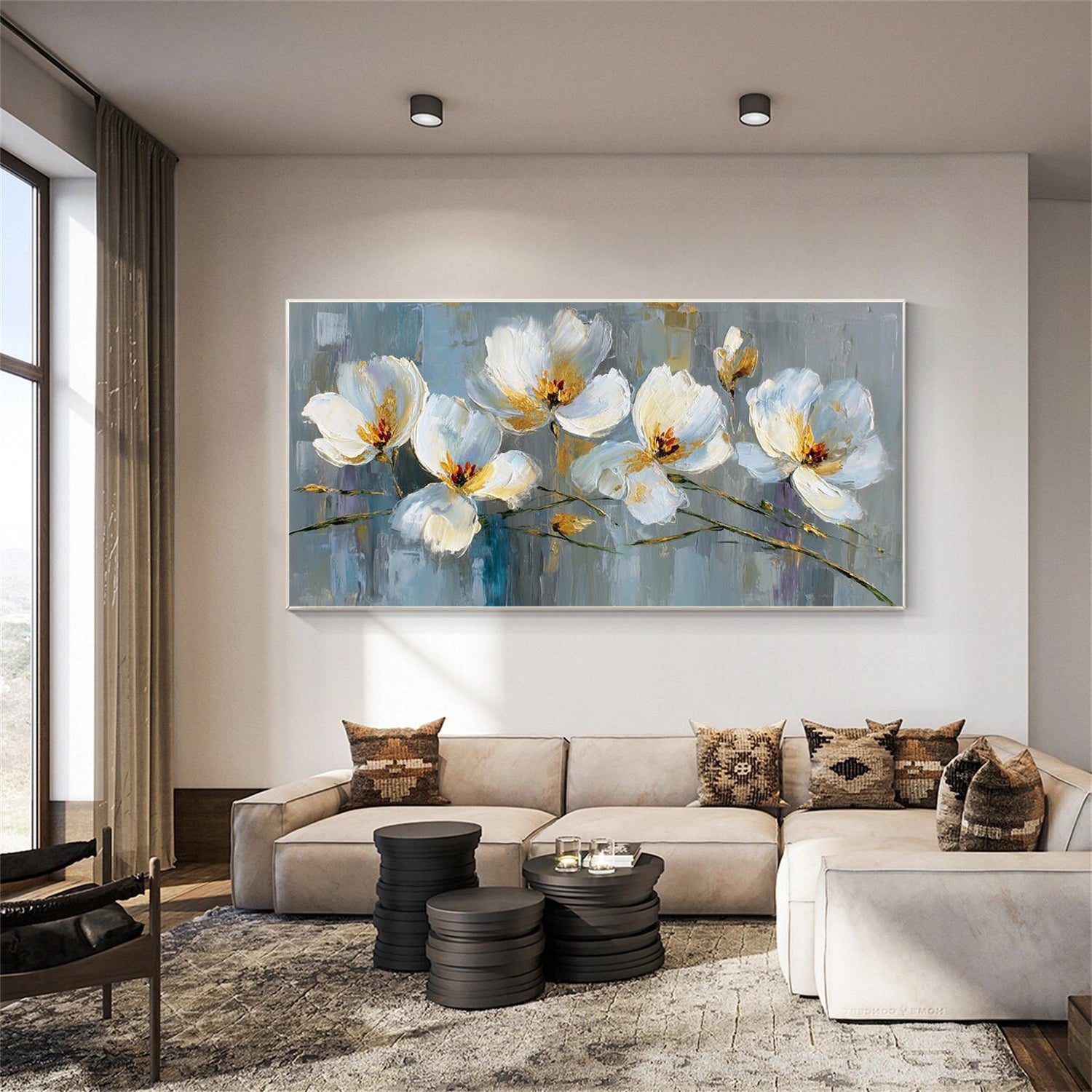 Flower Abstract Textured Wall Art #FP186