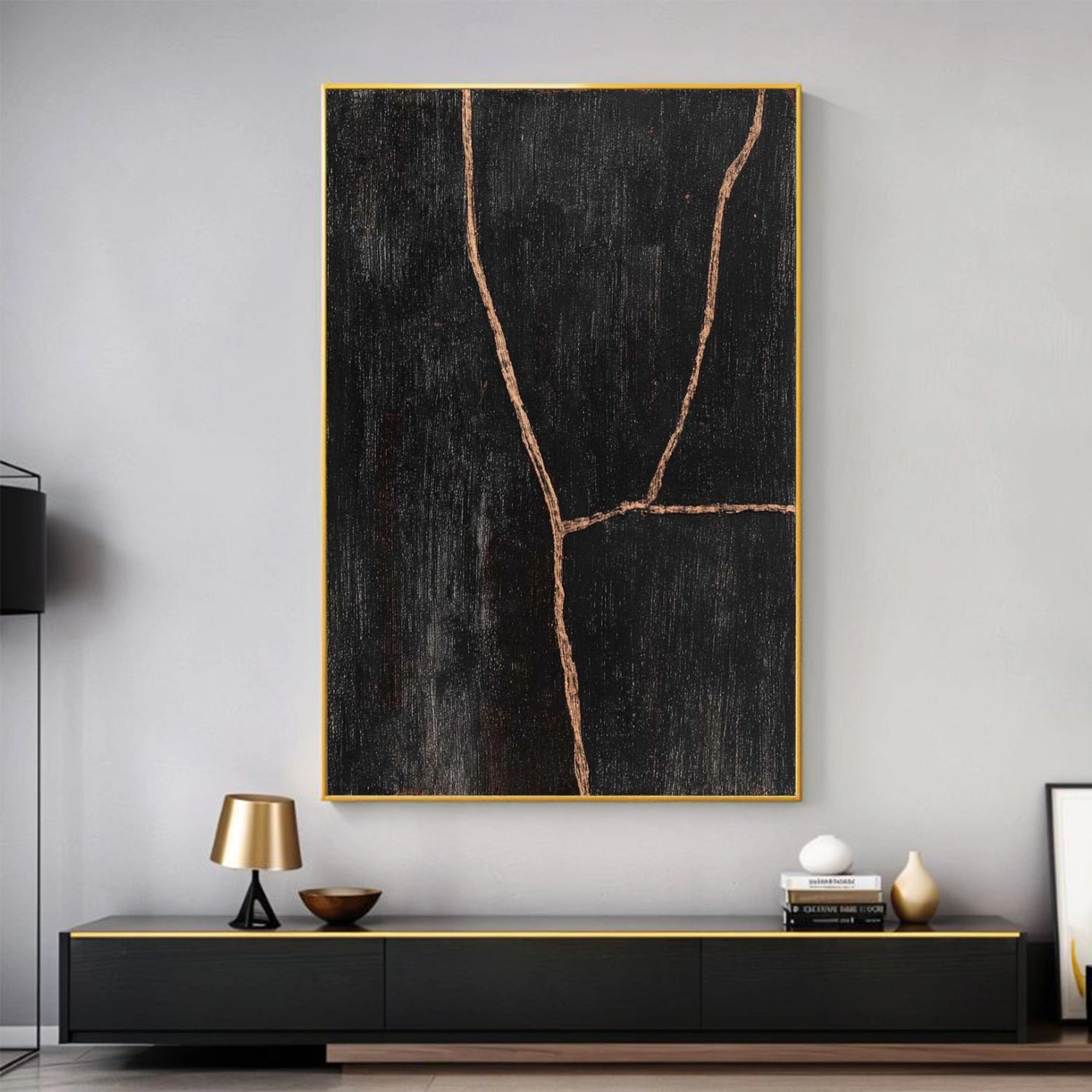 Black Minimalist Canvas Art #MT205