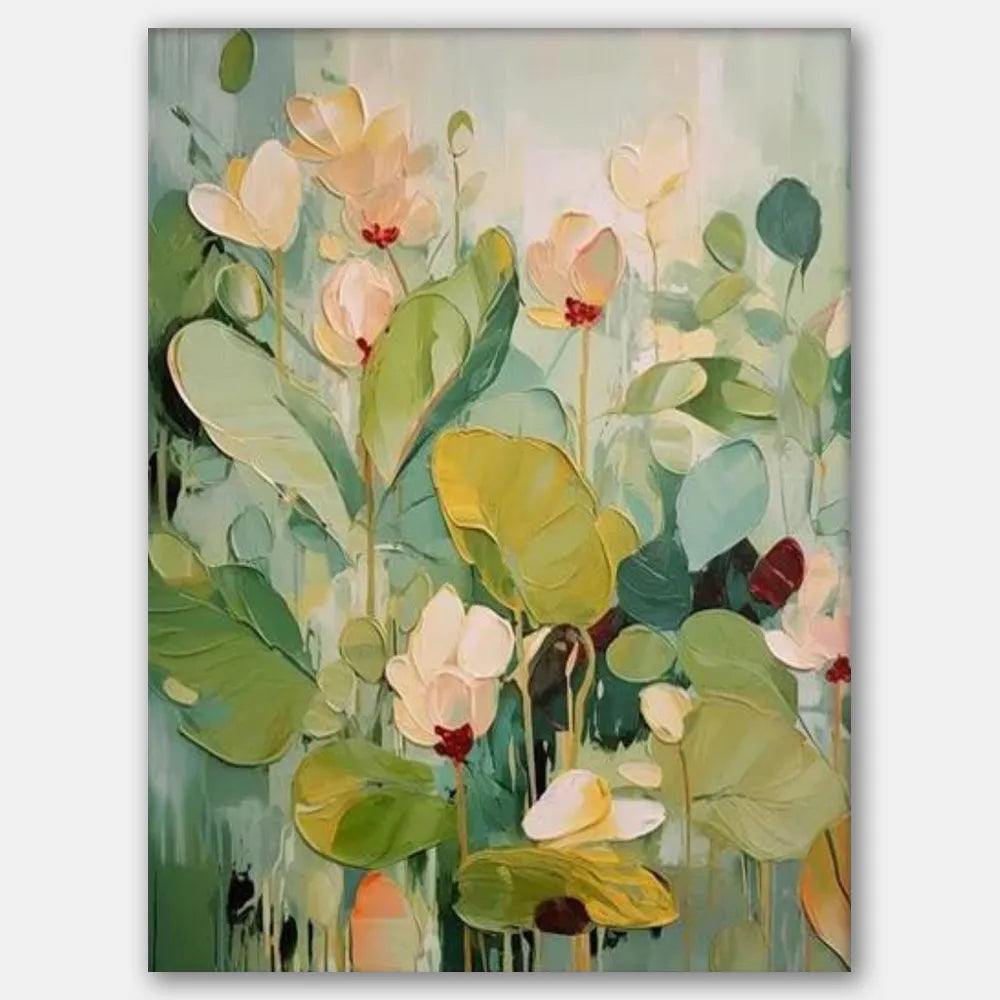 Colorful Flower Textured Painting Canvas #FP013