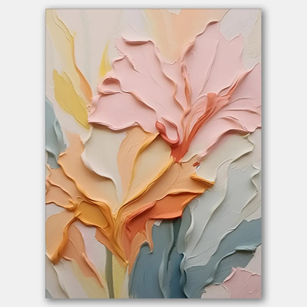 Colorful Flower Textured Painting Canvas #FP024