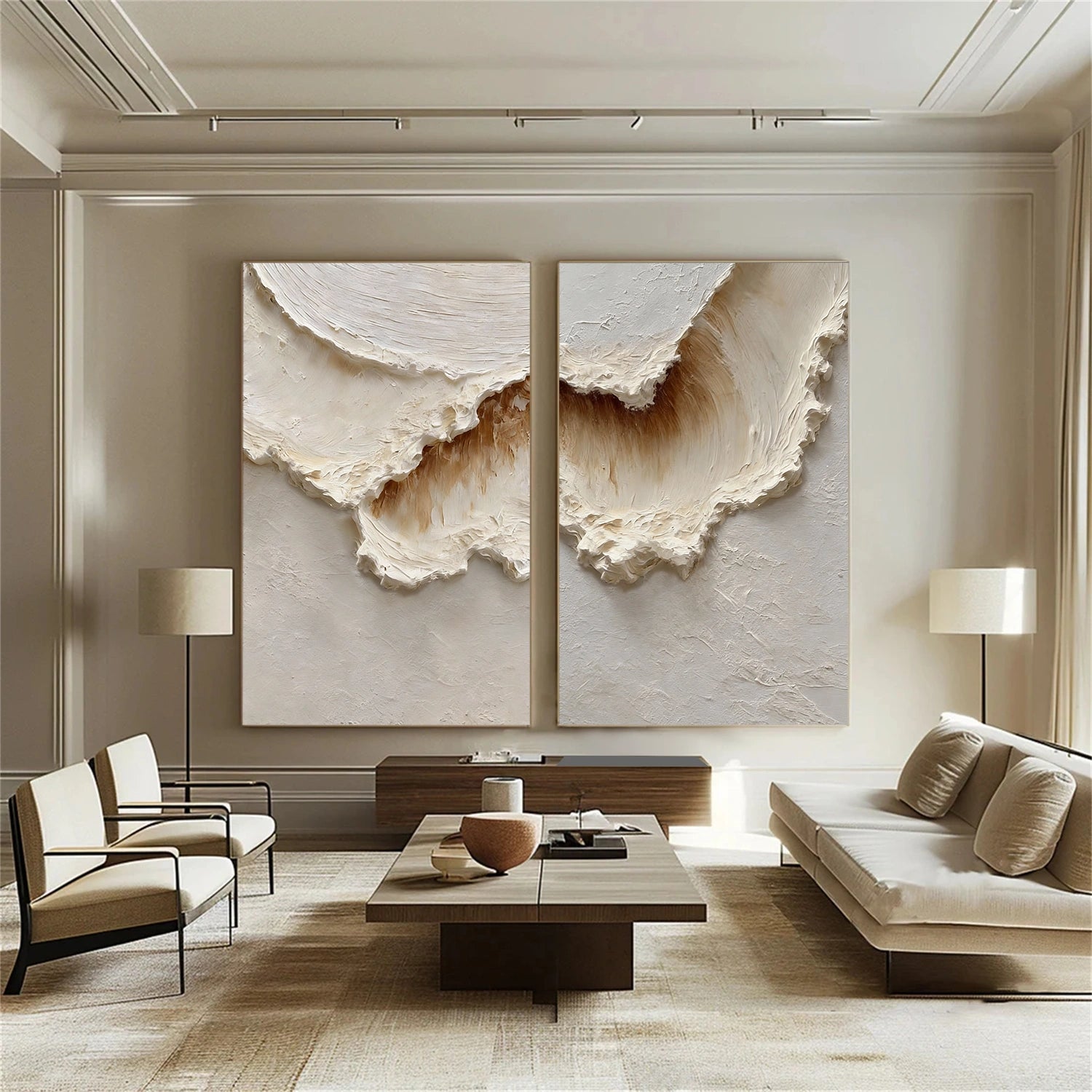 Ocean Abstract Textured Wall Art Set of 2 #OP047