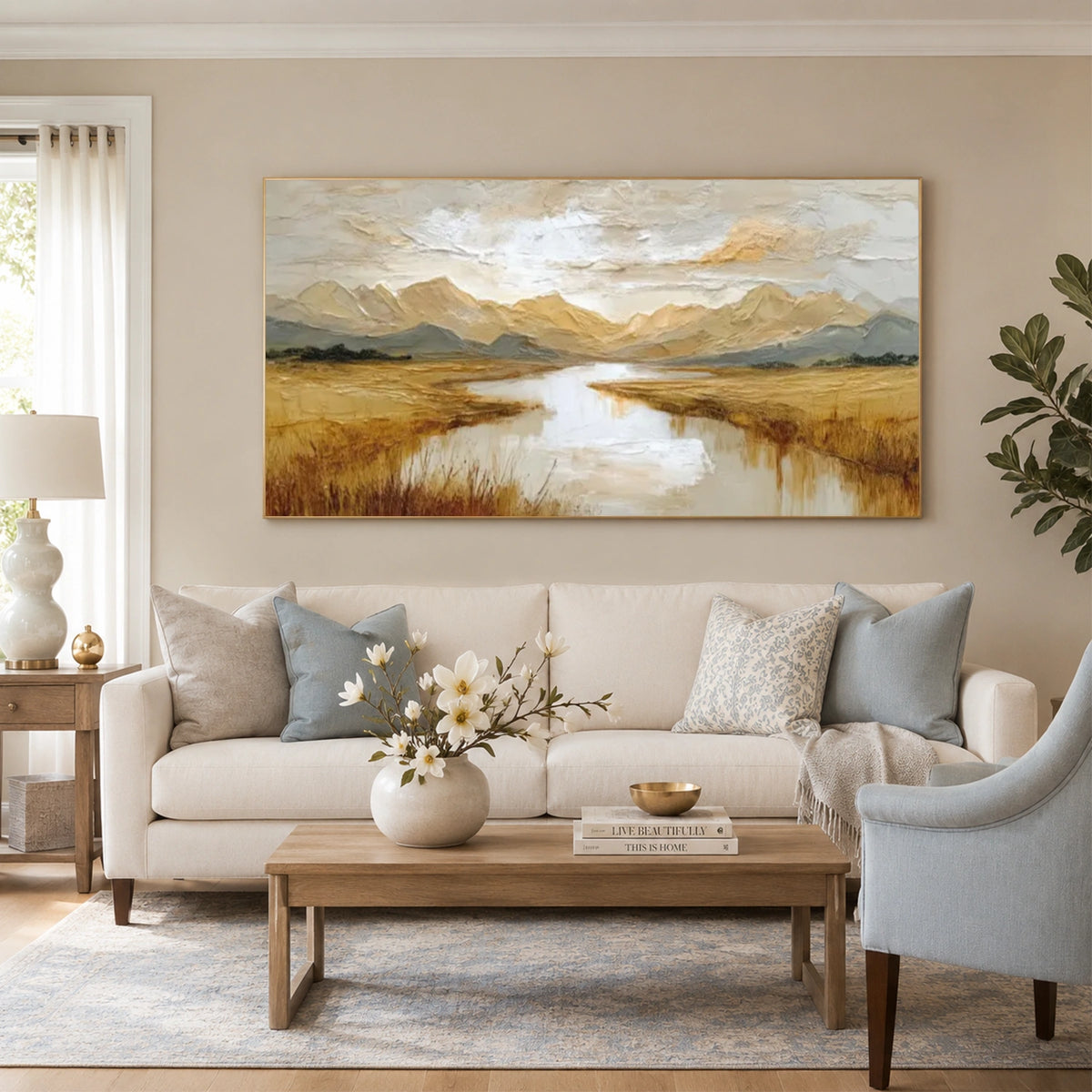 Abstract Mountain Textured Canvas Art #MO086