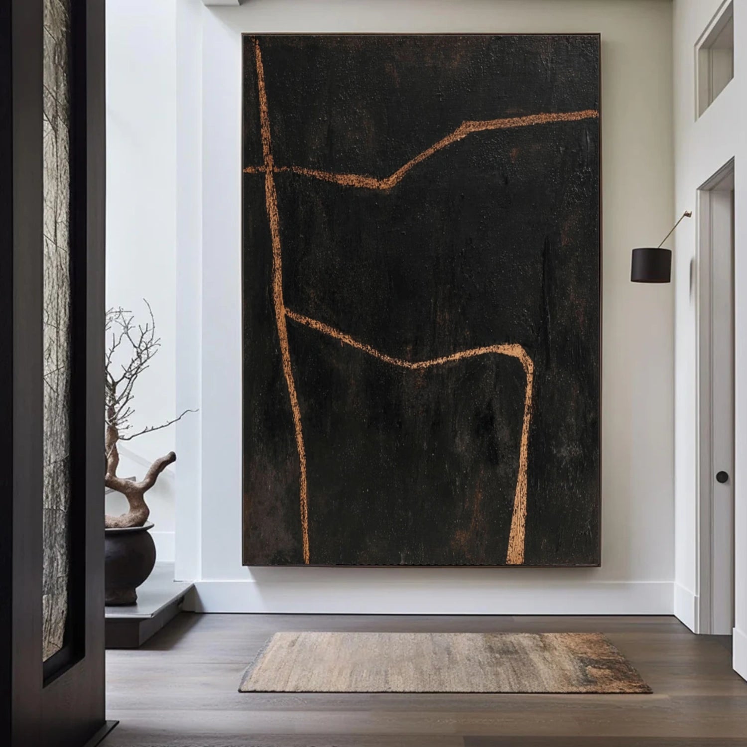 Black Minimalist Canvas Art #MT206