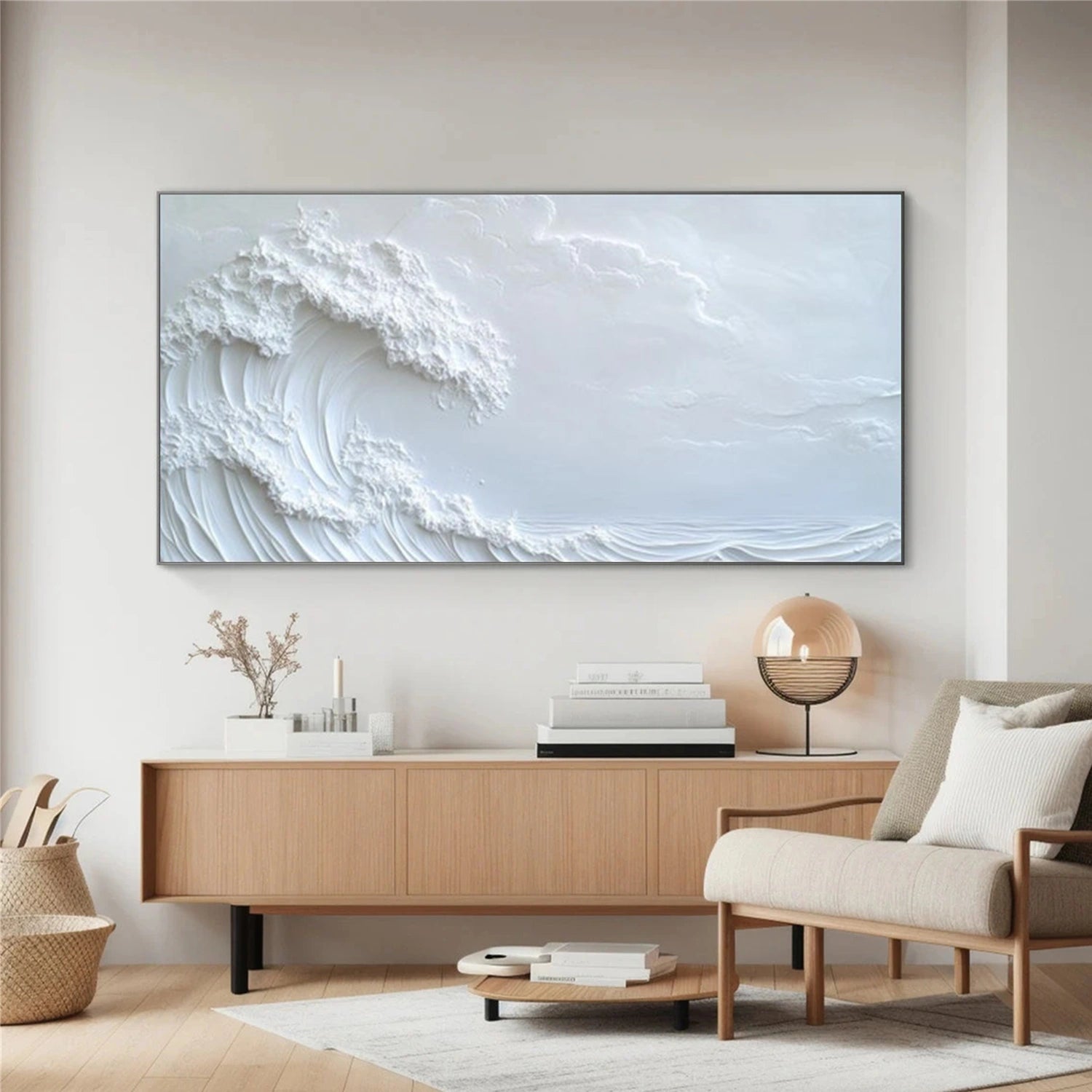Ocean And Sky Minimalist Textured Wall Art #OS141