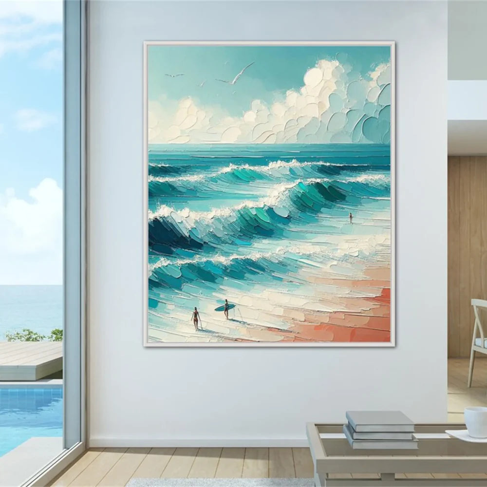 Surfing Sport Textured Wall Art #MS035