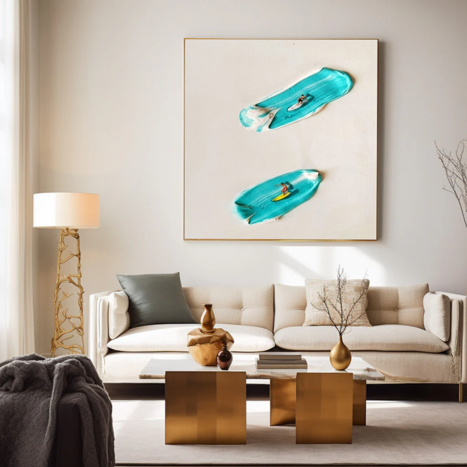 Surfing Sport Textured Wall Art #MS112