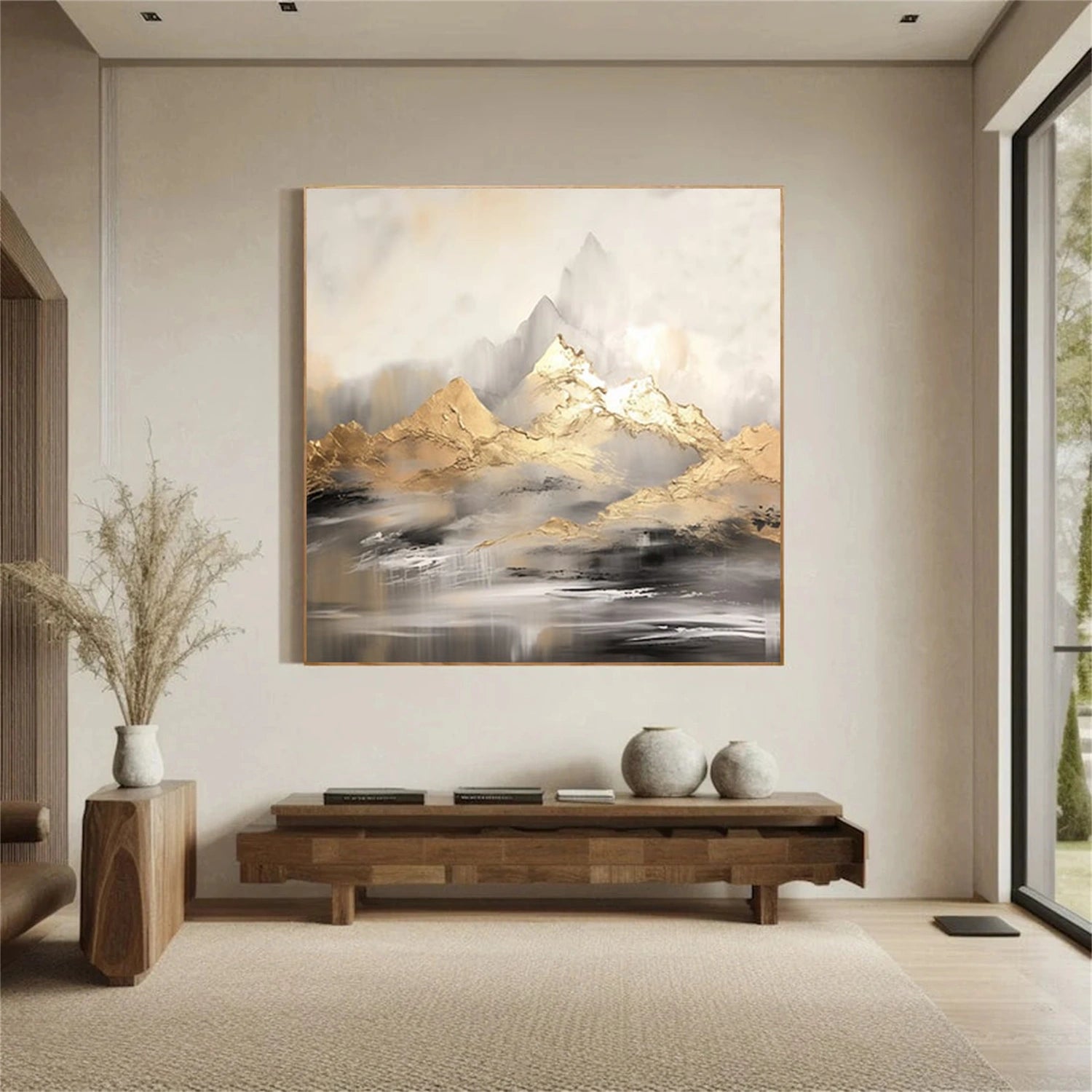 Abstract Mountain Textured Canvas Art #MO041