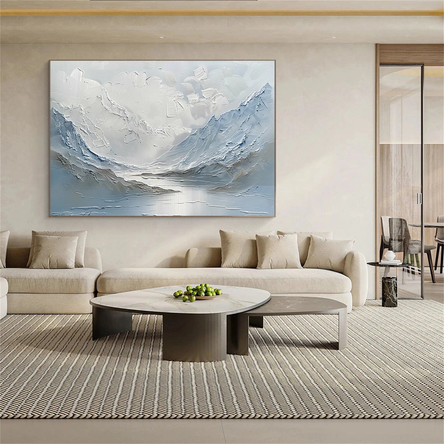 Abstract Mountain Textured Canvas Art #MO052