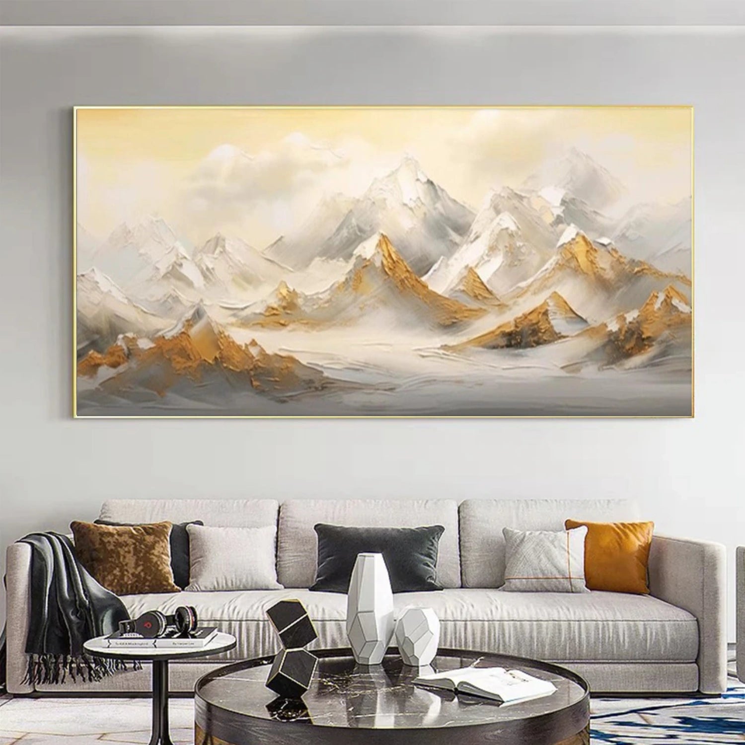 Abstract Mountain Textured Canvas Art #MO049