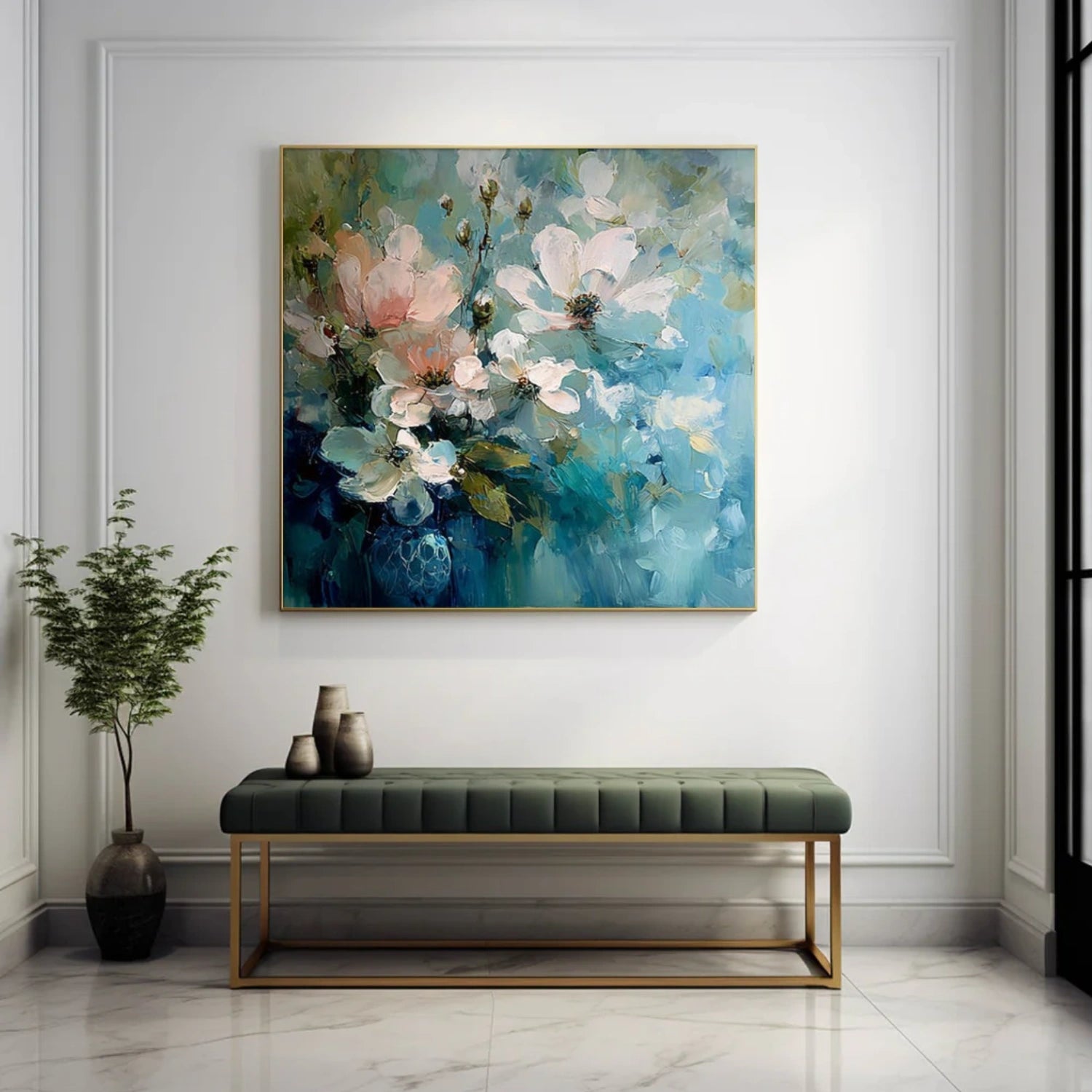Flower Abstract Textured Wall Art #FP182