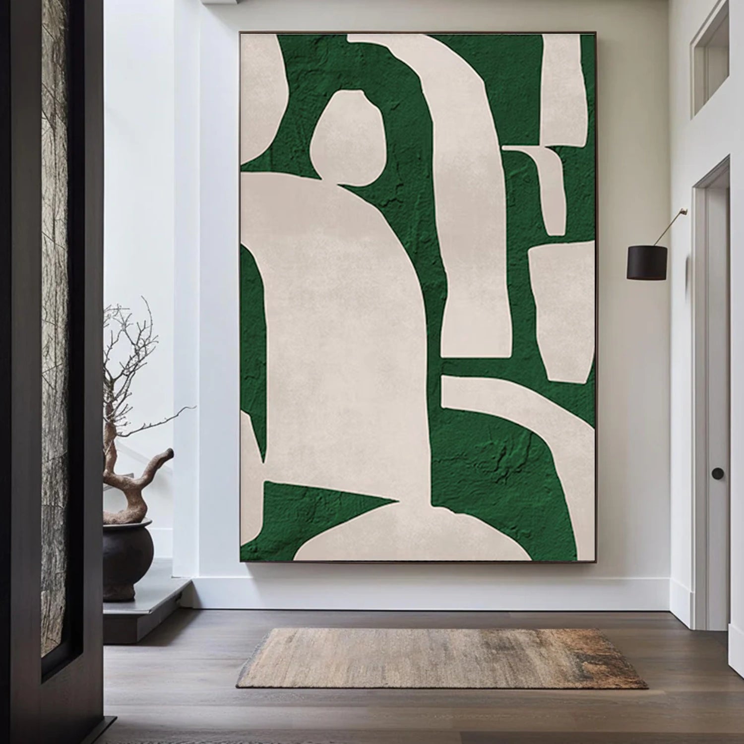Beige and Green Minimalist Canvas Art #MT170