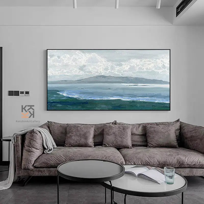 Ocean And Sky Textured Painting Canvas #OS002