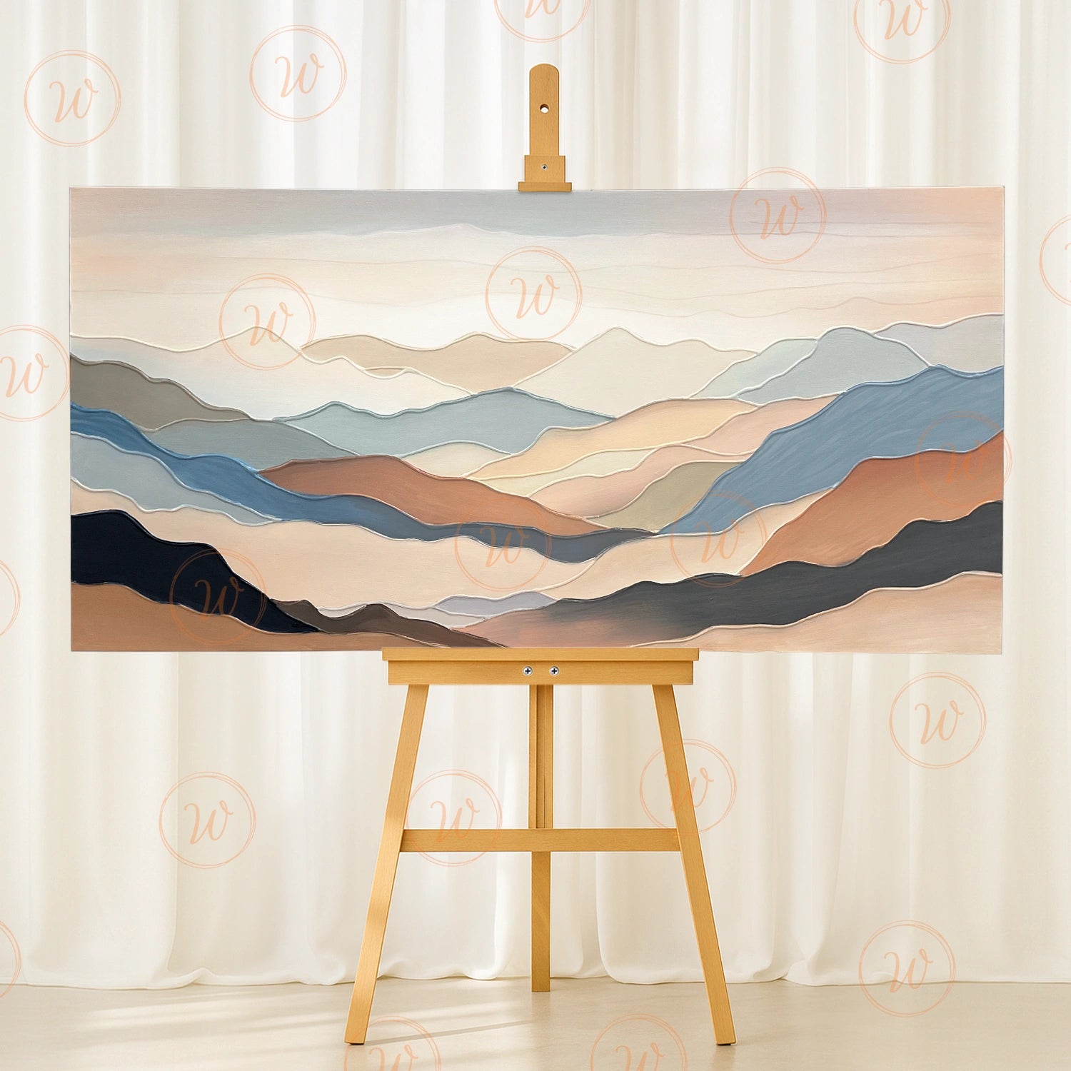 Abstract Mountain Textured Canvas Art #MO023