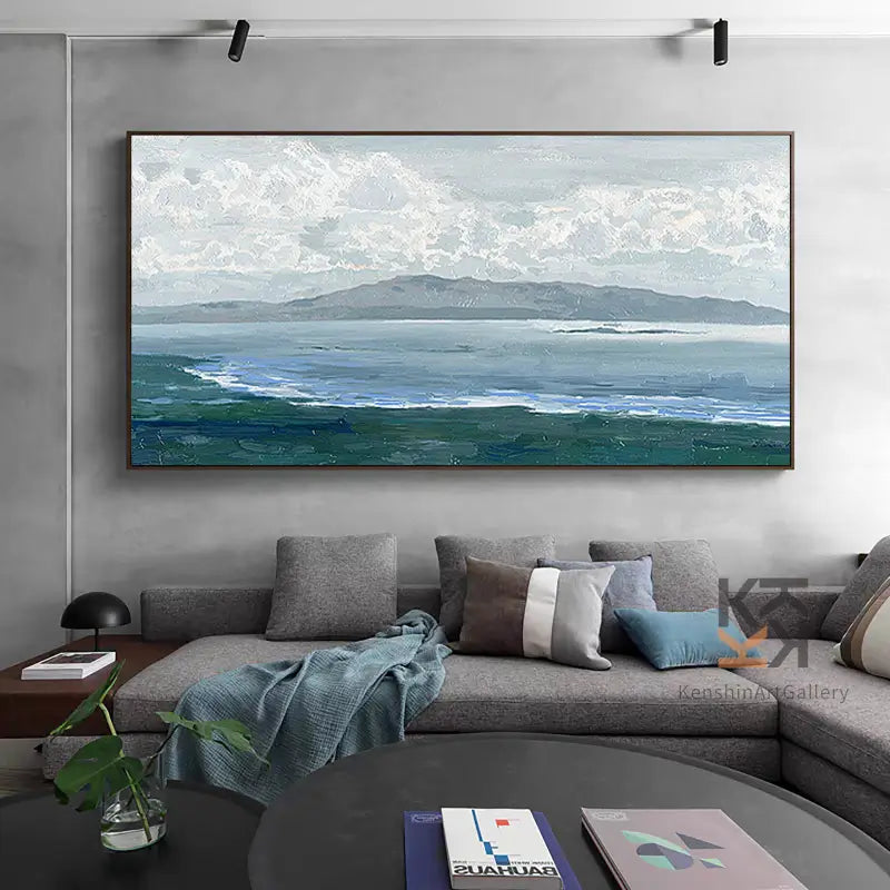 Ocean And Sky Textured Painting Canvas #OS002