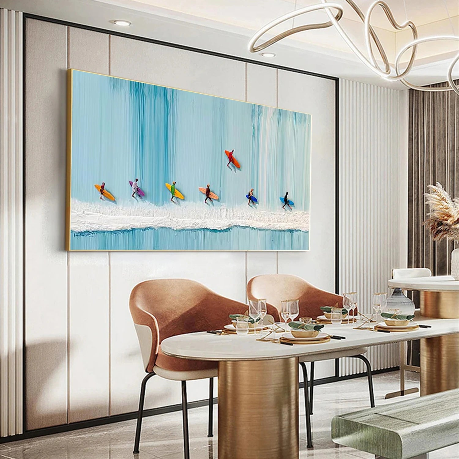 Surfing Sport Textured Wall Art #MS091