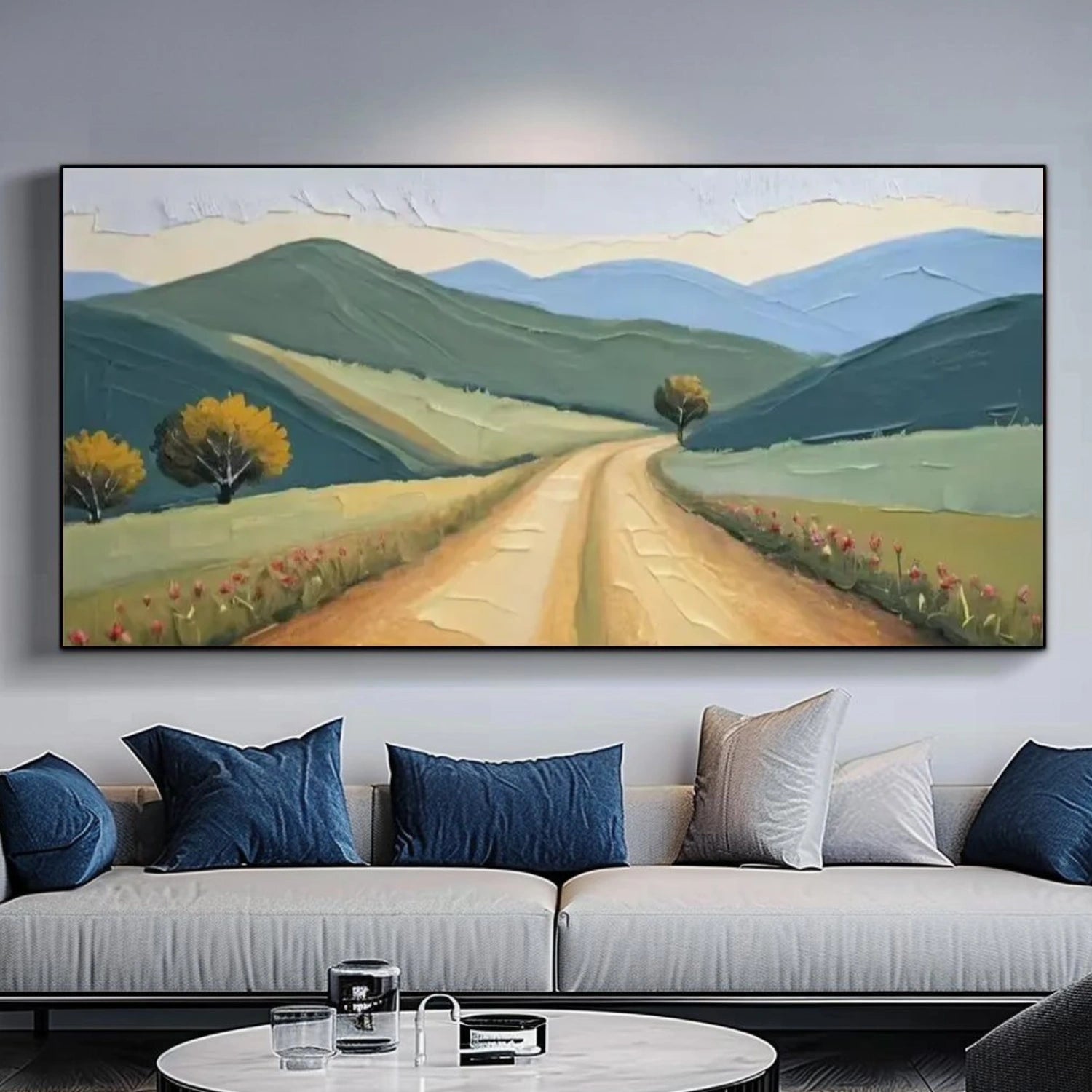 Abstract Mountain Canvas Art #MO038